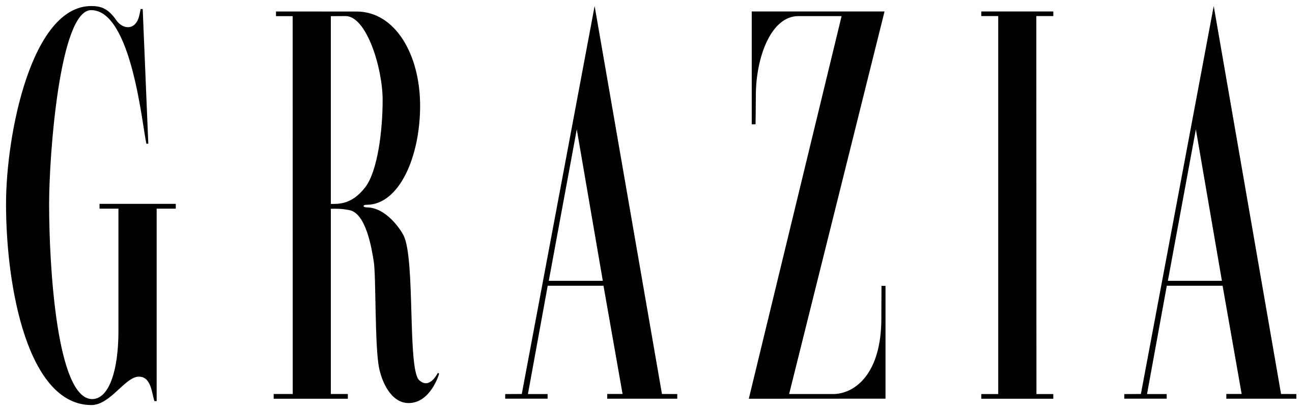 Logo des Grazia Magazine mit einem Artikel ueber buah Fruechte.